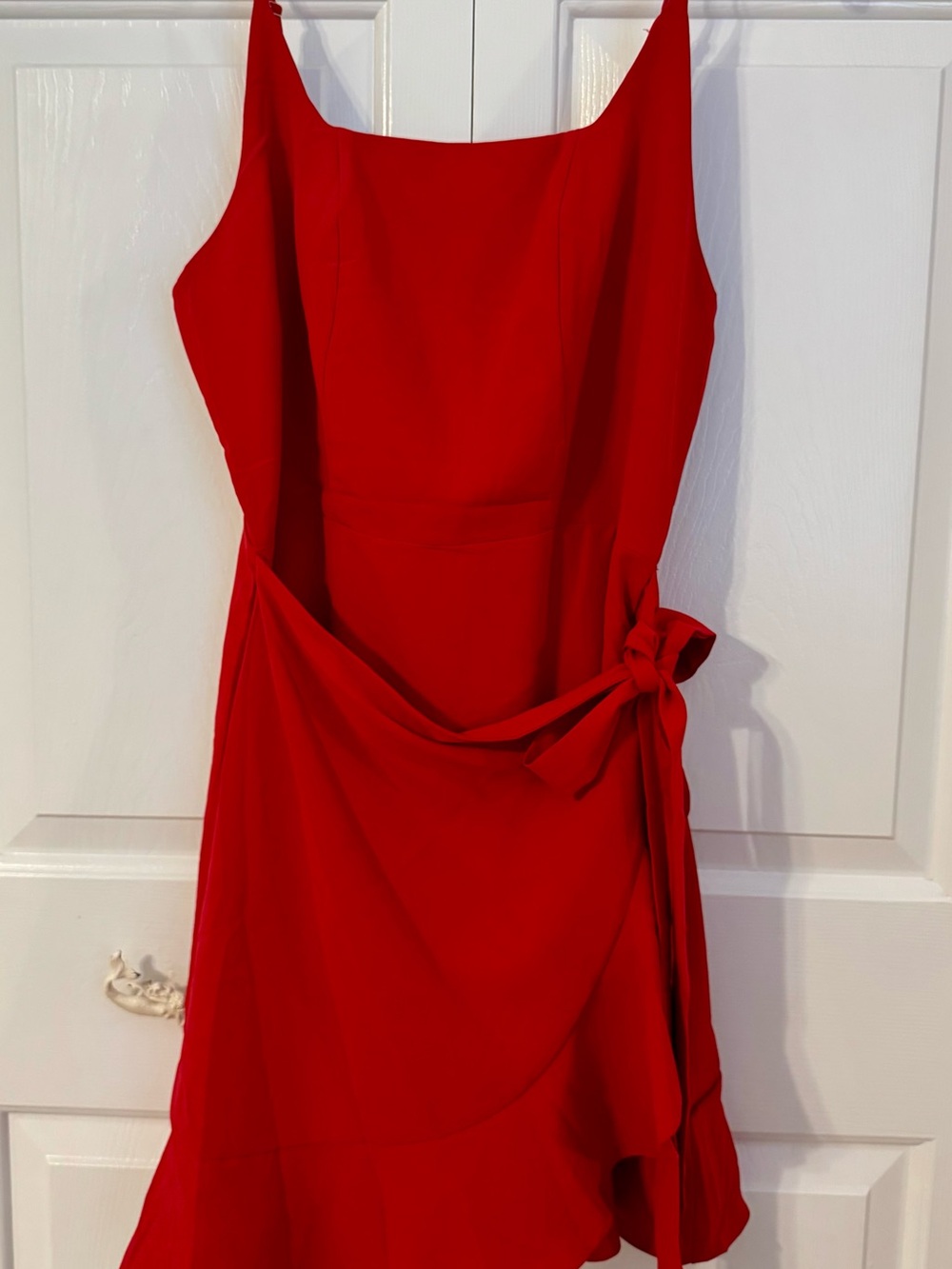 Red Tie-Waist Mini Dress